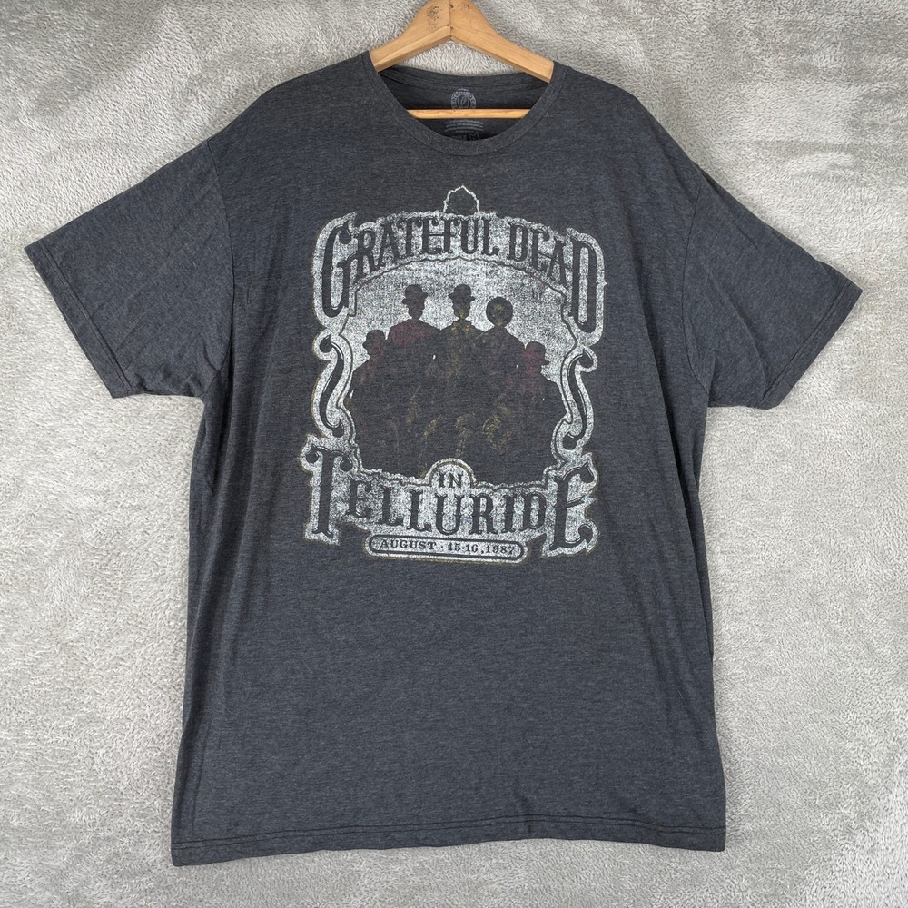Grateful Dead Shirt Mens 2XL Charcoal Telluride Concert Rock Ripple Junction